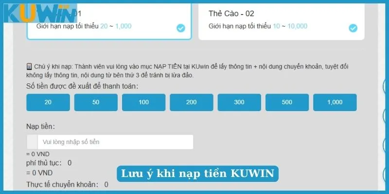 Nạp tiền KUWIN qua các vị điện tử tiện lợi